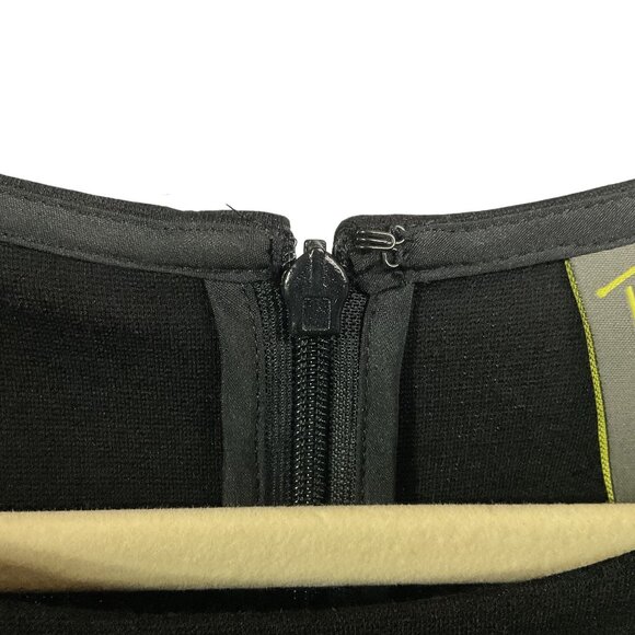 Taylor Black Dress, Ruffled Sleeves, Size 8, Rayon/Nylon/Spandex - Picture 7 of 9